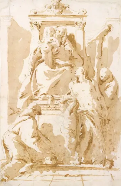 Virgin And Child With Saint John Of The Cross Saint Sebastian And Saint Peter Of Alcantara