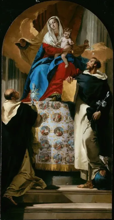 Virgin And Child With Saints Dominic And Hyacinth