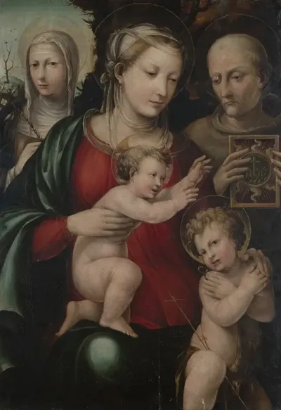 Virgin And Child With Saints John Catherine And Bernardino Of Siena