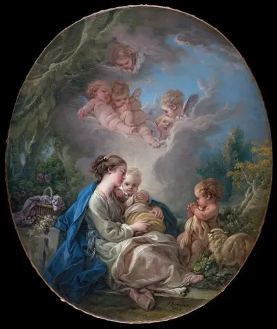Virgin And Child With The Young Saint John The Baptist And Angels