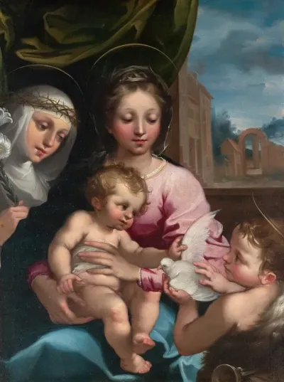 Virgin And Child With The Young Saint John The Baptist And Saint Catherine Of Siena