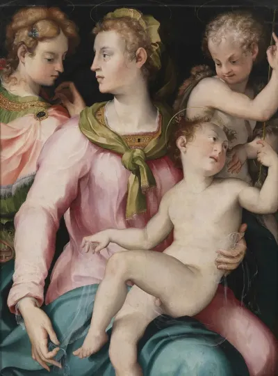 Virgin Child Infant John And Saint Margaret