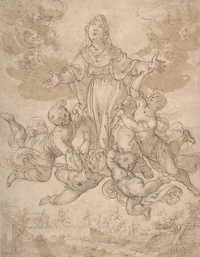 Virgin In Glory With Angels