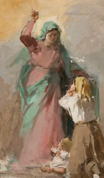 Virgin Mary Appearing Before A Peasant Woman Study
