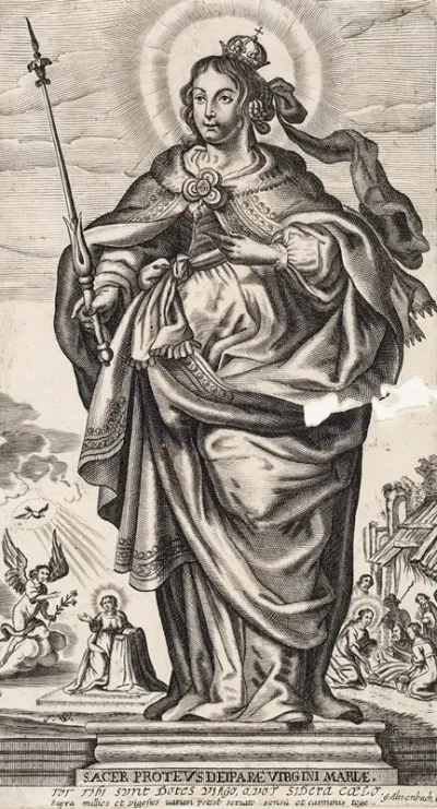 Virgin Mary With Crown And Scepter