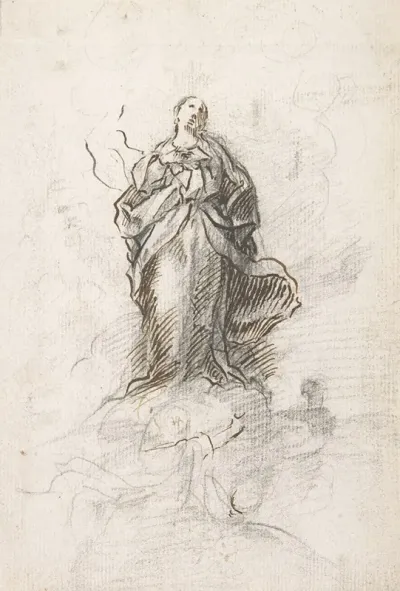 Virgin Of The Immaculate Conception Standing On Clouds 2