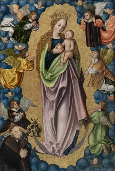 Virgin On The Crescent Moon Worshipped By The Donor Hieronymus Rudelauf
