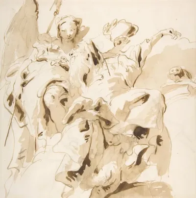 Virtue Crowning A Bearded Man