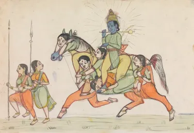 Vishnu Riding A Horse Composed Of Women