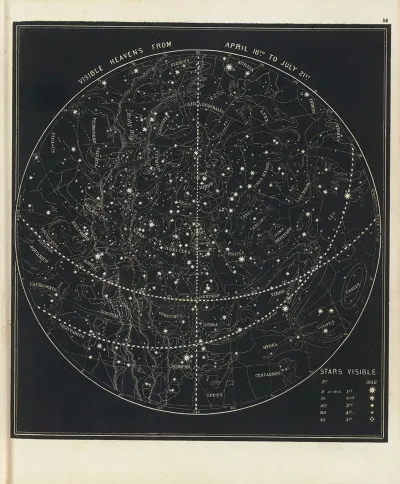 Visible Heavens From April 18th To July 21st