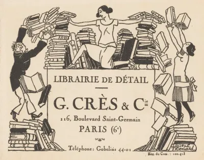 Visitekaartje Van Boekhandel G Cres Cie Te Parijs