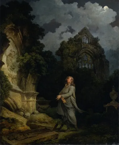 Visitor To A Moonlit Churchyard