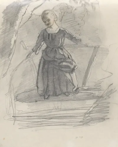 Vissend Meisje Op Een Brug