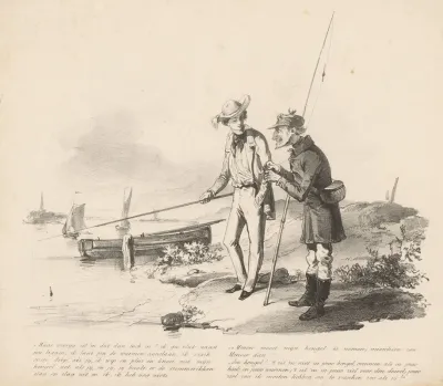 Vissende Jongeman En Oude Man