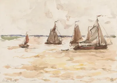 Vissersschepen Op Een Rivier