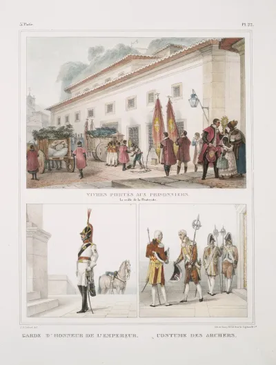 Vivres Portes Aux Prisonniers La Veille De La Pentecote Garde Dhonneur De Lempereur Costume Des Archers