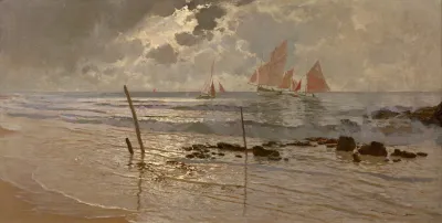 Voiliers Dans La Manche Eclaircie Pres De Carolles