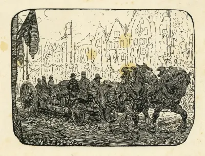 Volgeladen Huifkar Met Paarden
