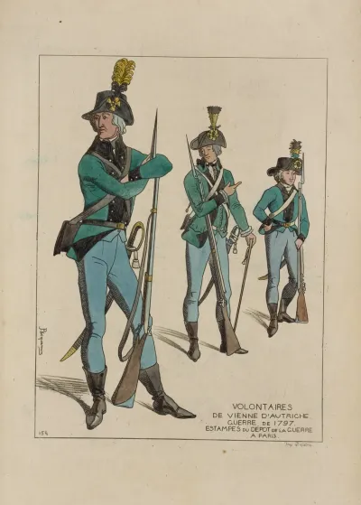 Volontaires De Vienne Dautriche Guerre De 1797 Estampes Du Depot De La Guerre A Paris