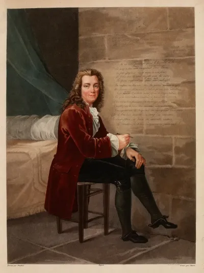 Voltaire A La Bastille Composant La Henriade