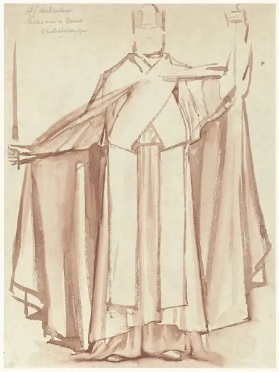 Voorstudie Voor De Eerste Bossche Wand Keizer Frederik Barbarossa