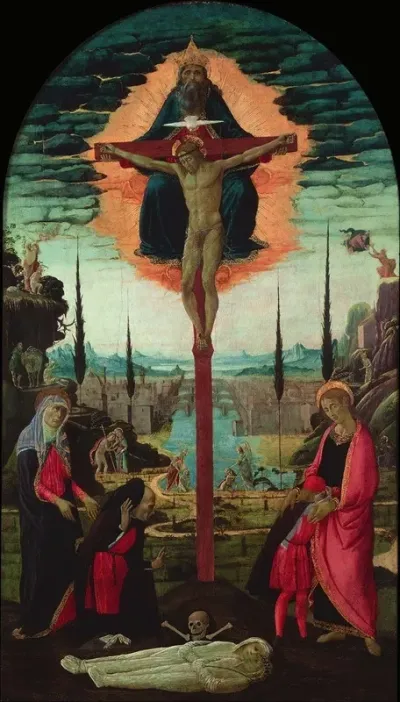 Votive Altarpiece The Trinity The Virgin St John And Donors