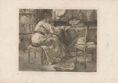 Vrouw En Kat In Atelier