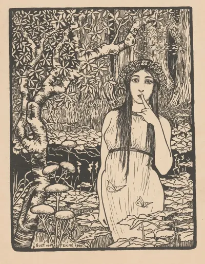 Vrouw In Boslandschap