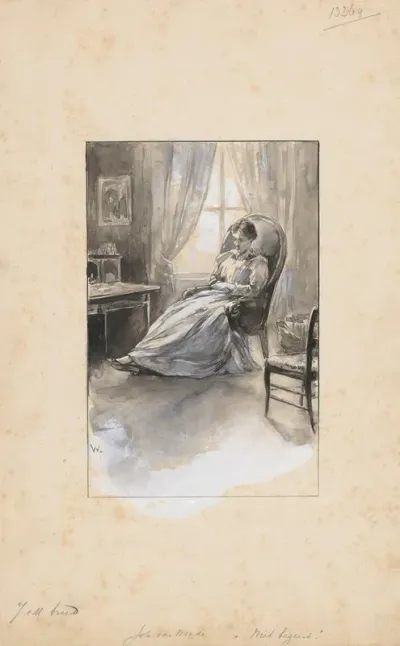 Vrouw In Een Leunstoel