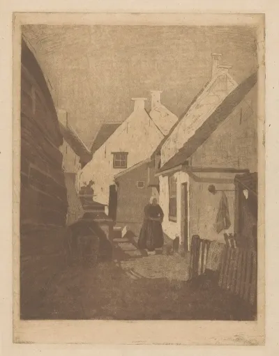 Vrouw In Klederdracht In Volksbuurt