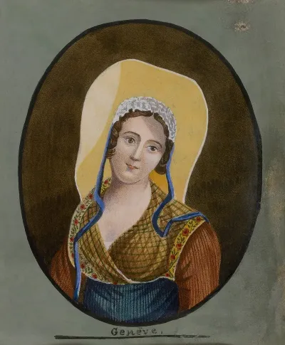 Vrouw In Zwitserse Klederdracht