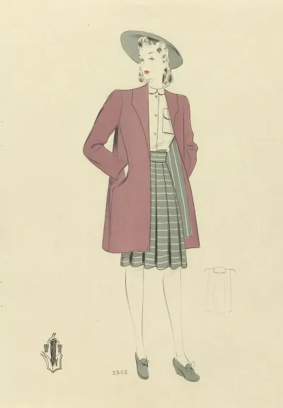 Vrouw Met Roze Mantel
