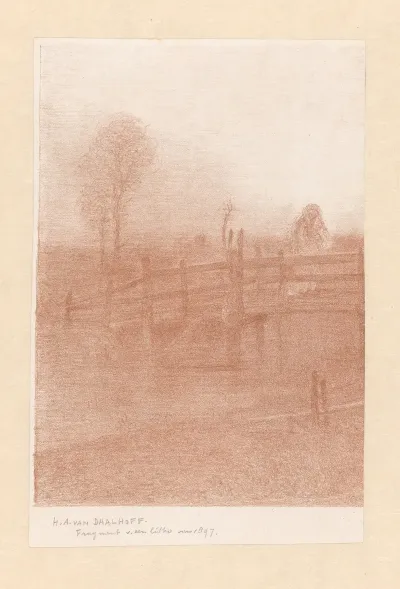 Vrouw Op Een Houten Brug