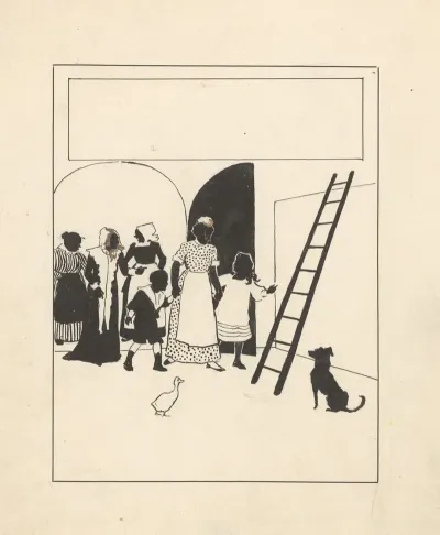 Vrouwen En Kinderen Bij Een Ladder