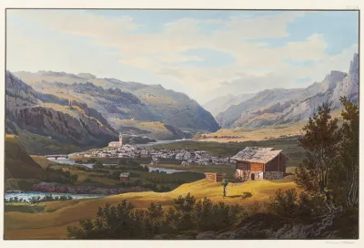 Vue Dandeer En Venant De Splugen Prise A Gauche De Barenbourg