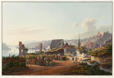Vue De Bacharach Et De La Ruine De Stahlek