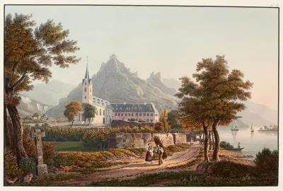 Vue De Bornhofen De La Ruine De Liebenstein Et De Sternberg Ou Les Deux Freres