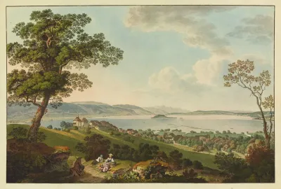 Vue De Cerlier Et Du Lac De Bienne
