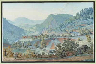 Vue De Freinvillers Et De La Vallee Dorvin Sur La Route De Lerguel A 1 Lieue De Bienne En Allant Contre Delemont