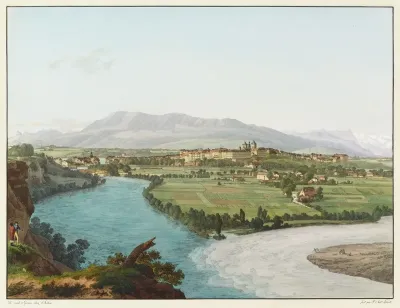 Vue De Geneve Jonction De Larve Avec Le Rhone