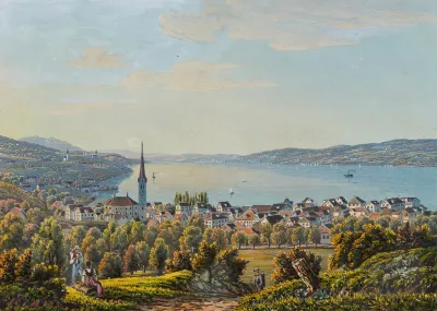 Vue De Horgen Lac De Zurich