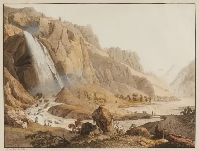 Vue De La Cascade De Pissevache