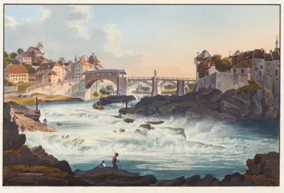 Vue De La Chute De Lauffenburg Prise Du Cote Du Canton Dargovie