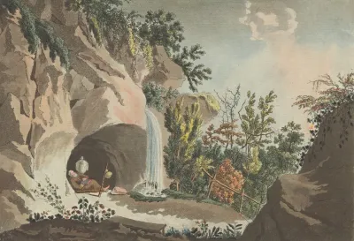 Vue De La Grotte De Lheremite Faisant Partie Dun Jardin A Langloise Pres Darlesheim Dans Leveche De Bale