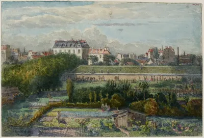 Vue De La Porte De Montrouge Et Des Jardins Prise De La Rue Lakanal Au Grand Montrouge