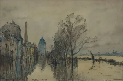 Vue De La Seine Pendant Les Inondations