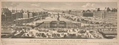 Vue De La Statue Equestre Dhenri Iv Sur Le Pont Neuv