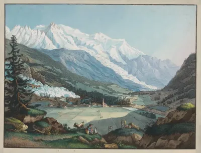 Vue De La Valee De Chamouny Pris Pres Dargentiere