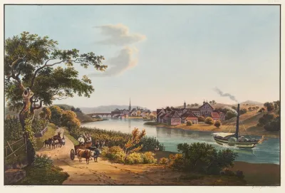 Vue De La Ville De Diessenhofen Et Du Couvent De Catherinenthal
