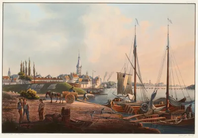 Vue De La Ville De Dusseldorf Prise De Lacademie